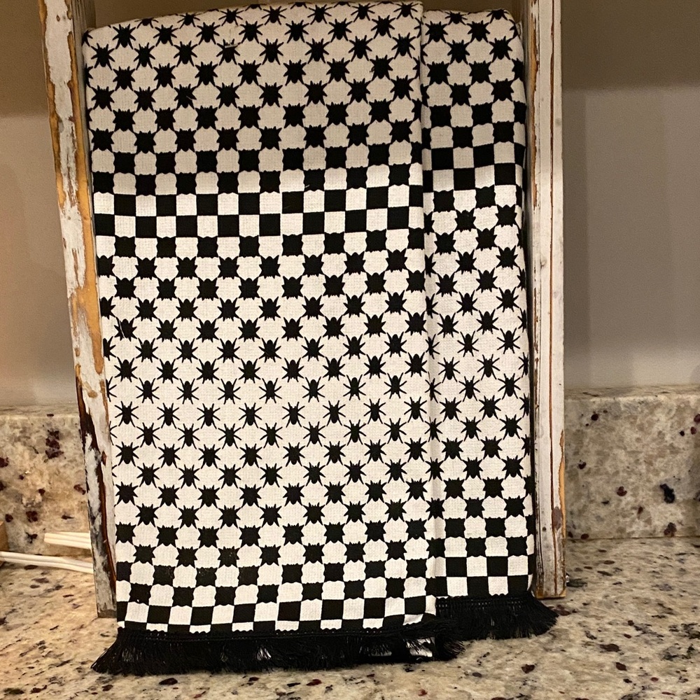Black and White Patterned Scarf